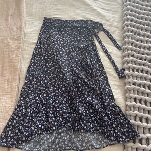 Madewell Asymmetrical Floral Blue Skirt